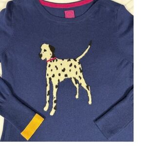 Joules Dalmatian Dog Print Navy Jumper Sweater Girls 8 Preppy Academia‎ Coastal